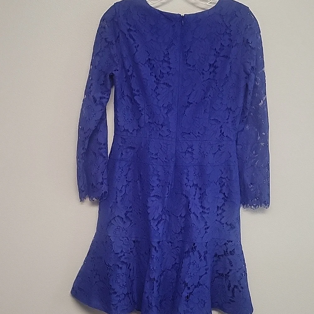 J. Crew Royal Blue Lace Long Sleeve Dress